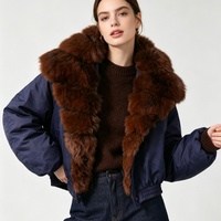 Tyan Damen-Daunenjacke mit Großem Fuchspelzkragen in Marineblau - Hochwertige und Warme Winterjacke