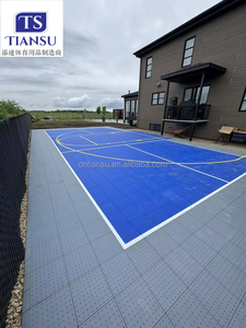 Dalles en plastique à emboîtement résistantes aux UV, faciles à installer, pour terrains de basketball, de volleyball, de football, de tennis, de badminton, type gazon - Product Image 6