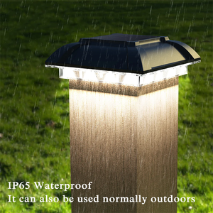 مصباح عمود <span class=keywords><strong>LED</strong></span> يعمل بالطاقة الشمسية، مقاوم للماء IP65، إضاءة خارجية قابلة لإعادة الشحن، زاوية إضاءة 360 درجة، تحكم بمستشعر الضوء للحدائق/الأسوار - Product Image 1