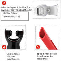 Tube respiratoire frontal pliable professionnel OEM pour la plongée sous-marine, breveté aux États-Unis