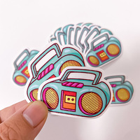Hoja de pegatinas de vinilo holográfica transparente de aluminio de línea dorada transparente personalizada