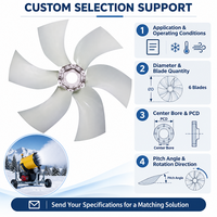 Pales de ventilateur axial pour moteur à combustion interne, 6 pales courbées en fibre de verre PAG, angle réglable, pour générateur de neige