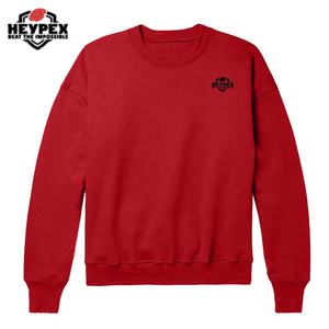 100% coton sweat-shirt hiver imprimé uni teint avec finition brossée - Product Image 2