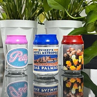 Nouvel Arrivage – Mini Pot en Plastique de 100 ml en Forme de Canette de Soda, Coloré, avec Couvercle à Vis, Idéal pour Bonbons, Snacks, Salades, Biscuits et Sucre