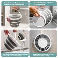Seau pliable en silicone 10L 15L pour lavage, pêche, camping, plage, seau à eau pliable en plastique 10 litres