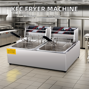 Friteuse électrique commerciale grande capacité avec deux bacs, équipement de cuisine en acier inoxydable - Product Image 6