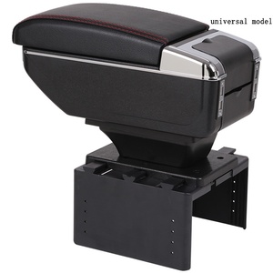Center <b>Console</b> Organizer Car Armrest Single Double Layer Storage Box With USB Charger Car Accessories New Design Universal <b>Black</b> - Product Image 1
