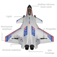 ZYJ20 2.4GHz Télécommande LED Planeur en Mousse Anti-choc Avion de Chasse RC à Aile Fixe Jouet Vol Nocturne Portée 300m 2 Canaux