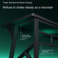 Escritorio de Computadora Rectangular Autoensamblable con Base de Acero, para Hogar, Juegos, Estudio u Oficina, Compatible con PC de Torre, Ideal para Dormitorio