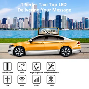 Outdoor P2.5 P5 LED Taxi Sicherheits bildschirm Werbe schild Taxi LED Doppelseitiges Taxi Zeigt hohe Helligkeit LED Auto Top Bildschirm
