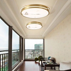 Plafonnier LED Minimaliste Moderne Ultra-Fin en Cuivre Pur pour Salon Chambre Balcon Style Nordique - Product Image 5