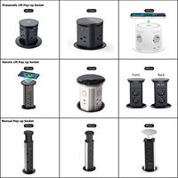 Prise de bureau escamotable professionnelle avec hub de charge sans fil 15W et 3 prises, multiprise relevable pour projets de bureau et de réunion