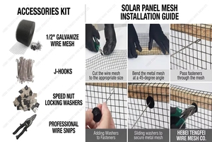 Malla Protectora para Paneles Solares Critter Guard, 8 Pulgadas x 100 Pies, Protector de Aves para Paneles Solares, <span class=keywords><strong>Bloqueador</strong></span> de Aves de Acero Galvanizado con Revestimiento de PVC - Product Image 4