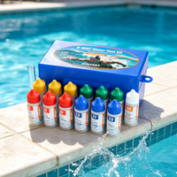Kit de test de piscine 9-en-1, kit de test chimique de l'eau de spa pour le chlore, le pH et la demande en acide