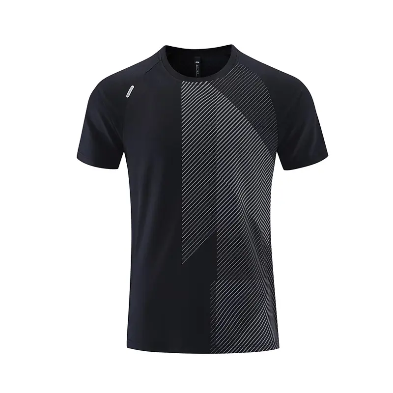 High Quality New Arrival Comfortable Sport Strip Short Sleeve Gym Quick Dry Fitness Running Mens Polo Shirts T Shirt