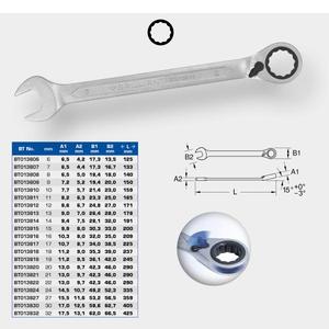 BRILLIANT <b>TOOLS</b> - BT013827 Ratchet ring <b>spanner</b> reversing - EAN 4042146864197 WRENCHES RATCHET WRENCHES - Product Image 2