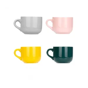 15OZ big size glazed mug porcelain double color stoneware coffee mugs with personalized brand logo ceramic mugs