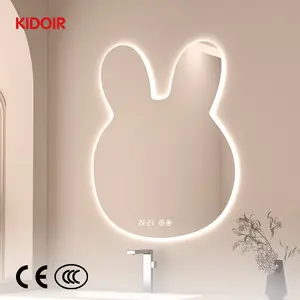 Kidoir Manufacturers Luxury Customize Cat Animal Shape CCT 3 Light Spiege Hotel Bath Vanity Smart Bathroom Led Mirror With Light