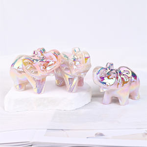 ช้างคริสตัลออร่าธรรมชาติสำหรับตกแต่งบ้านงานฝีมือพื้นบ้านขัดเงาช้างเทวดาควอตซ์ - Product Image 2