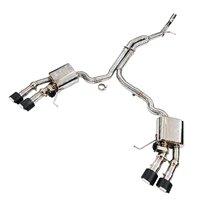 Échappement Catback à Valve à Montage Direct pour Porsche Macan 95B 3.0T 2015-2021, Silencieux en Acier Inoxydable, Sorties Quadruples Noires Brillantes avec Télécommande