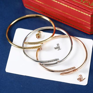 2025 Luxury Designer Brand 18K Gold Plated Stainless Steel Bangle Heart-Shaped <b>Snap</b> Nail Screwdriver Bracelets Diamond forunisex - Product Image 3