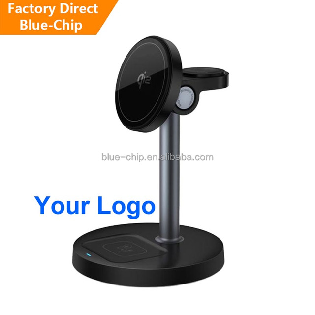 Yanchentian Portable 15W Creative Three-in-One Wireless Charger Stand Fast Charging Station for Magnetic Type-C 10W Mobile Phone