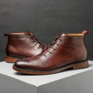Botas <span class=keywords><strong>Chelsea</strong></span> para Hombre, Botines de Cuero Genuino para Hombre, Calzado Clásico Informal Estilo Oxford - Product Image 4