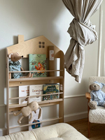 202411 livre maison en forme de rotation étagère affichage stockage livres jouets enfant bibliothèque non peint enfants 3 niveaux bureau étagère