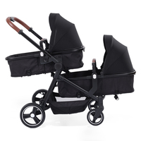 Vente en gros de poussettes jumelles en alliage d'aluminium SHUANGXING SX-600T avec design pliable 3 en 1 et 2 sièges auto