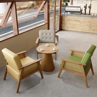 Chaise de canapé Chesterfield en bois massif qualité rétro Style décontracté forme rectangulaire remplissage éponge pour Restaurant café cantine