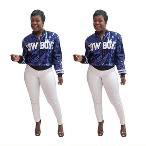 Women's Fall Winter Cowboys Long Sleeve Short Blazer Open Front Party Blouse Sequin Embroidered Quilted <strong>Coat</strong> Bow Collar <strong>Zipper</strong> - Product Image 6