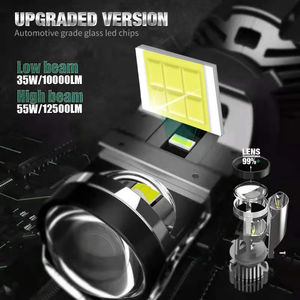 H4 9003 CANbus lente <span class=keywords><strong>Mini</strong></span> proyector LED faro bombillas 55W 11000LM 6000K HB2 led bombilla Xenón para motocicleta - Product Image 2