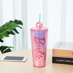 Miniso <span class=keywords><strong>Barbie</strong></span> ánh nắng mặt trời loạt 775ml hai lớp rò rỉ bằng chứng rơm cup với thiết kế dễ thương (PS chất liệu) bán buôn chai nước - Product Image 1