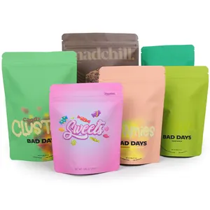 1/8 OZ Cookie Edibles Mylar Bag Zip Lock Gummies Jelly Packaging richiudibile a prova di odore Mylar confezione commestibile con Logo personalizzato