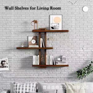<b>Wall</b> <b>Shelves</b> Solid Wood 3 Layers <b>Wall</b> <b>Mounted</b> Living Room Storage Rack Multipurpose Durable Rectangle - Product Image 1