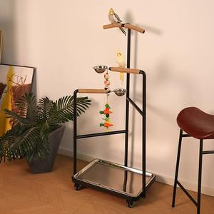 Paslanmaz çelik kuş kafesi papağan kuş <span class=keywords><strong>stand</strong></span>ı çerçeve kuş levrek <span class=keywords><strong>stand</strong></span>ı ile tekerlekler - Product Image 2