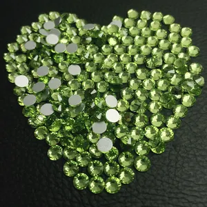 Yantuo Crystal Blingbox Peridot Flat Back Stones Venta al por mayor 2080 Calidad Rhinestone Non Hotfix Rhinestones Glass