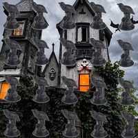 Amazon Hot Sale 3D Mini Resin Crows Figures Black Raven Tiny Resin Animals Miniature Crows Figurines for Halloween Scene Decor