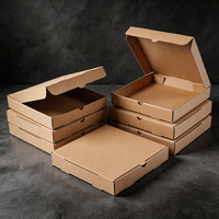 Boîtes à pizza en carton ondulé kraft uni, robustes, anti-écrasement, de qualité alimentaire, pour la livraison en gros