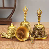 Lonceng Vajra Tibet Antik Lonceng Tangan Buddha Perunggu untuk Doa Meditasi Reiki Chakra Penyembuhan Suara Hadiah Spiritual