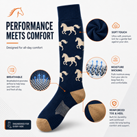 Chaussettes d'équitation personnalisées avec logo, chaussettes de performance respirantes pour hommes, chaussettes d'équitation personnalisées jusqu'au genou