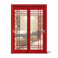 Porte coulissante en verre trempé à double vitrage avec cadre en bois massif, installation facile, style luxe, vente en gros d'usine
