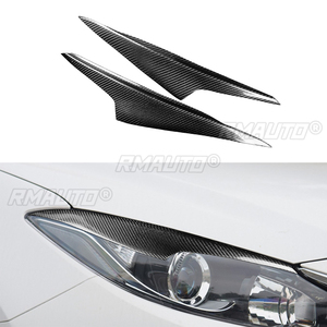 1 par de cubiertas decorativas para faros delanteros de coche, de fibra de carbono real, para MAZDA-3 Mazda3 Axela 2016-2017, accesorios para coche - Product Image 1