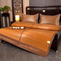 Tapis rafraîchissant d'été en bambou carbonisé double face, pliable, respirant, pour une circulation d'air optimale, idéal pour lit et canapé, pour un confort de sommeil.