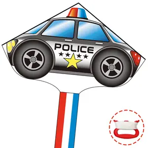 YongnKids Warna-warni Aktivitas Luar Ruangan Mobil Polisi Terbang Layang-layang untuk Anak Anak