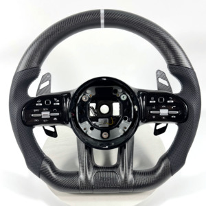 Volante de Fibra de Carbono para <span class=keywords><strong>Mercedes</strong></span> Benz AMG, Compatible con los Modelos W117, W176, W177, W203, W204, W205, W211, W212, W213, W218, C43, C63, C200, C300 - Product Image 1