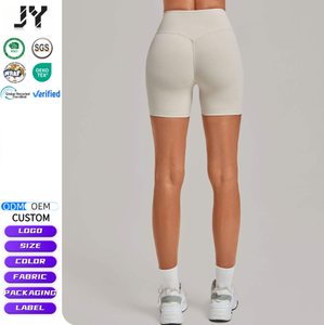 Nuovi Shorts da Yoga Joyyoung per Donna, Senza Cuciture Invisibili, Resistenti alle Pieghe, in Spandex/Nylon, a Vita Alta, Modellanti - Product Image 1