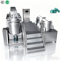 Homogénéisateur hydraulique cosmétique à vide à cisaillement élevé, machine de mélange en acier inoxydable 304 avec chauffage pour moteur semi-automatique de laboratoire