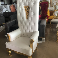 Chaise de princesse à dossier haut, décoration pour enfants, avec couverture en cuir PU, en bois massif, couleur pouvant être personnalisée