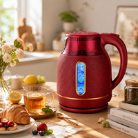 Bouilloire Électrique 2.0L 1500W Prise EU Luxe Matelassée Rouge Bordeaux Or Rose LED Bleue pour Thé Café Cuisine Maison Usine OEM